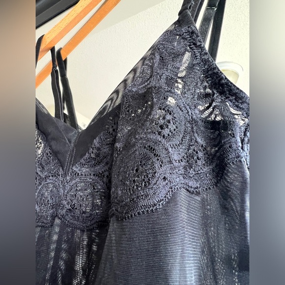 Studio LaPerla Womens Black Sheer Lace Camisole Lingerie Feminine Goth 2 - Picture 8 of 11